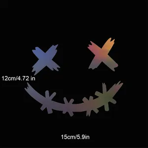 Demone sorridente viso decalcomania casco <span class=keywords><strong>moto</strong></span> impermeabile Laser riflettente adesivo Auto decorazione carrozzeria - Product Image 4