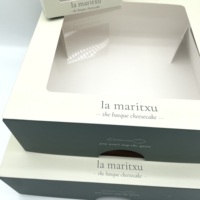 Boîte en carton à gâteau en papier kraft blanc vert personnalisé avec fenêtre Mini boîte à gâteau au fromage Impression en relief Emballage de boîte à gâteau personnalisé