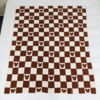 Plaid douillet en microfibre à motif tête d'ours, idéal pour canapé et fauteuil