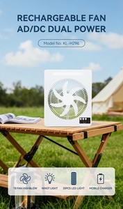 Rechargeable Solar Fan Energy Saving 10 Inch Adjustable Wind Levels With Lighting <b>Bulb</b> Set For Home Garden Travel Emergency - Product Image 5