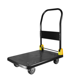 Chariots à main pliants 60*90cm, capacité de <span class=keywords><strong>charge</strong></span> 400kg, en plastique PP noir, chariot industriel pour entrepôt - Product Image 1