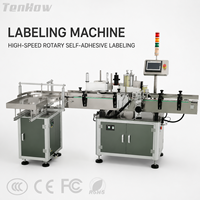 Machine d'étiquetage automatique rotative pour bouteilles rondes, bouteilles en verre, contenants en plastique, production continue, fonctionnement stable