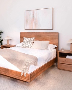 Cama de Madera <span class=keywords><strong>Natural</strong></span> de Lujo Más Vendida con Cabecero de Nogal, Cama de Plataforma de Madera Maciza, Cama <span class=keywords><strong>Flotante</strong></span> para Dormitorio, Hotel o Villa - Product Image 1