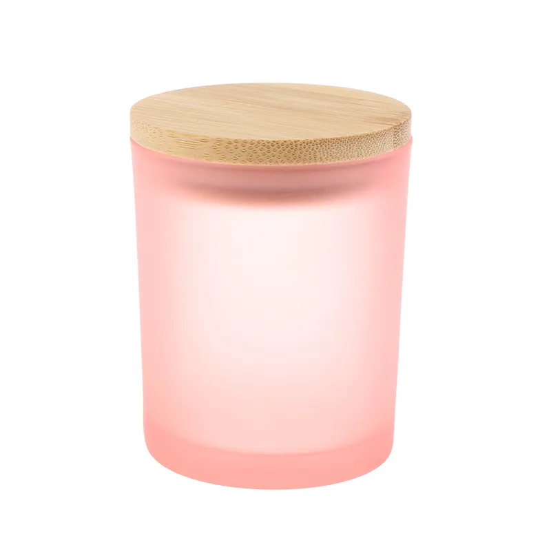 Fabricante multicolor diferentes tamaños colorido vacío transparente vidrio esmerilado vela tarro con tapa para la comercialización de velas