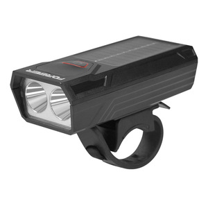 Phare de vélo à énergie solaire, 1200mAh, lumière LED rechargeable par USB C, pour vélo de montagne, avec support à boucle, étanche IPX4 - Product Image 1