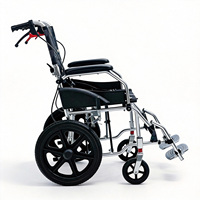 Fauteuil roulant économique standard Dongpin pour personnes handicapées, pliable, léger, en alliage d'aluminium, aide à la mobilité manuelle, garantie 1 an