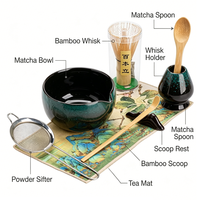 Coffret Cadeau Matcha en Céramique Émaillée 8 Pièces Kingze OEM avec Logo Personnalisé, Marque Privée, Vente en Gros