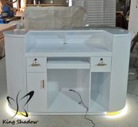 Bureau de réception moderne pour salon de beauté avec comptoir de caisse, table de réception blanche bon marché pour bureau