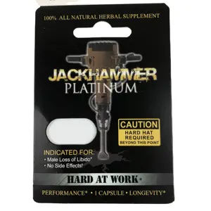 잭 해머 플래티넘 종이 블리스 터 카드 및 남성 증진을위한 디스플레이 박스 단일 알약 (24 개수/상자)