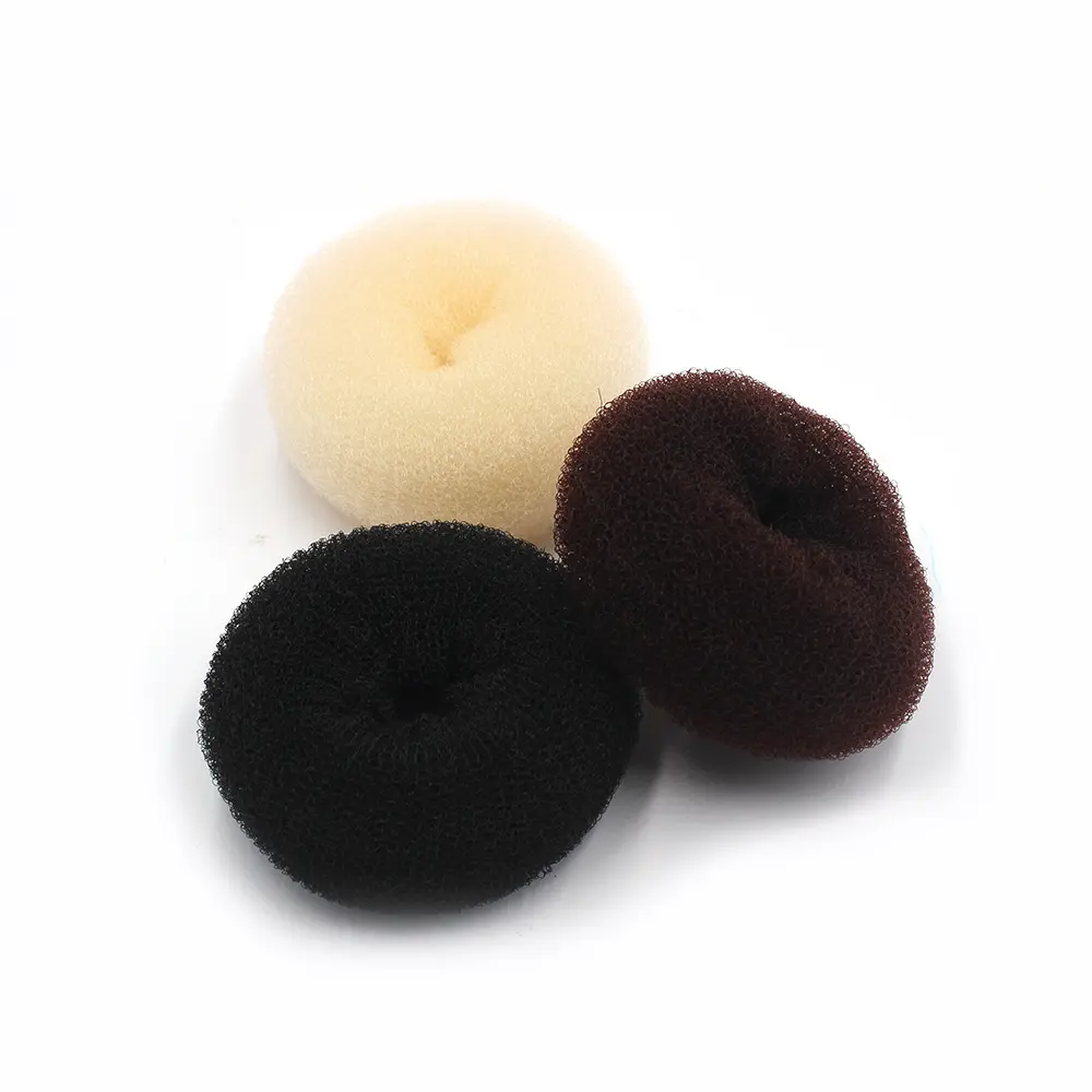 Manna all'ingrosso di diverse dimensioni in Nylon ciambella accessori per capelli morbido solido portatile ciambella per capelli per le donne