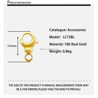 Fermoirs et crochets pour bracelets et colliers en or jaune véritable 18 carats, marque 1000S, vente en gros de composants de bijoux personnalisés