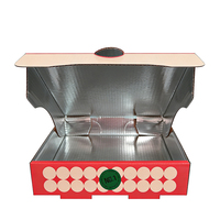 Boîtes à pizza en carton ondulé personnalisées, haut de gamme, écologiques, multi-tailles, avec doublure en aluminium et en éponge, pelliculage mat aseptique