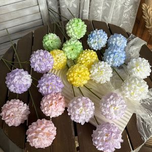 Bouquet de fleurs artificielles d'hortensia Jinxi, fleurs en soie pour mariage et décoration intérieure, multicolores, arrangement mini-boule à 3 têtes - Product Image 2