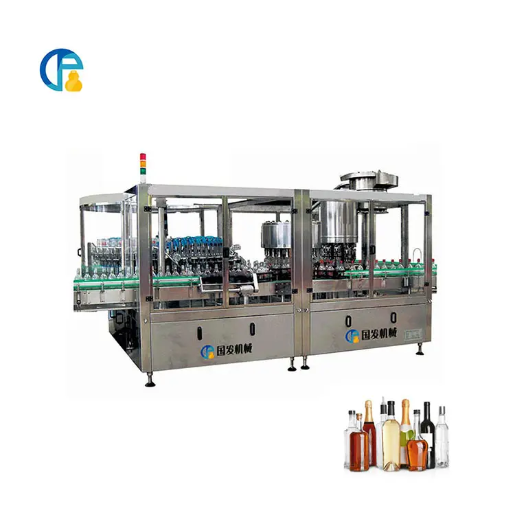 Automatic 3-in-1 whiskey vodka filling production line machine washing filling and capping machine bottle filling machine