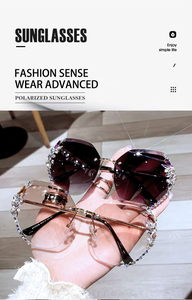 Fashion Sunglasses Oversized <b>Frameless</b> Trendy Sun Glasses for Women Summer Party Style New Arrival - Product Image 2