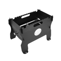 Foyer carré en acier au carbone portable pour l'extérieur, compatible avec le gaz propane et le gaz naturel pour le camping