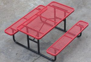 <strong>Outdoor</strong> Commercial Metal Picnic <strong>Table</strong> <strong>Benches</strong> Outside Portable Thermoplastic Coated Steel Patio Picnic <strong>Table</strong> With <strong>Bench</strong> - Product Image 2