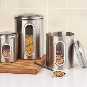 Bộ 3 hộp đựng thực phẩm bằng kim loại cao cấp, không chứa BPA, in logo tùy chỉnh, dùng để đựng cà phê, đường, trà, đồ ăn trong nhà bếp - Product Image 2