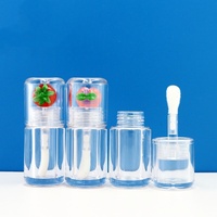 Grosir tabung Lip Gloss kepala ganda tabung pelembap bibir Lip Gloss berkilau persik transparan kustom