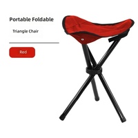 Tabouret pliant portable en acier et tissu Oxford, ultra-léger, mini, à trois pieds, pour camping, loisirs et pêche, vente en gros usine