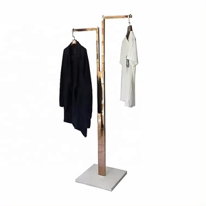 Wholesale Retail <strong>Clothing</strong> Store <strong>Heavy</strong> <strong>Duty</strong> Standing Double Rod <strong>Clothing</strong> Display Rack <strong>Clothing</strong> <strong>Rail</strong> Hanging - Product Image 1