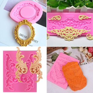 European Style Embossed Fondant Mold 8 Pieces Pink Rectangle Cake Decorating Tool - Product Image 2