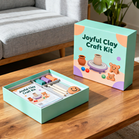 Boîte cadeau personnalisable pour enfants d'âge préscolaire, kit d'art réutilisable 12 couleurs, matériel carton, jouet créatif sûr pour l'artisanat