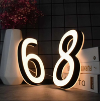Lettres en relief 3D en acrylique GFACE avec éclairage LED, éclairées de devant/dedans, double face, étanches IP65, signalétique murale extérieure pour bar/centre commercial/maison