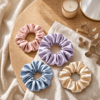 Élastiques à cheveux en soie de mûrier biologique multicolores à marque privée avec boîte cadeau pour femmes