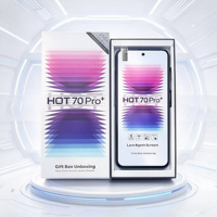 Smartphone 4G Hot 70 Pro+ avec batterie de 6800 mAh, écran HD+ de 6,8 pouces, 128 Go, double SIM, téléphone longue durée, vente en gros directe d'usine