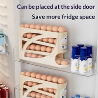 Boîte de rangement antibactérienne coulissante pour œufs, organisateur de porte latérale de réfrigérateur domestique, gadget de cuisine pour la distribution automatique des œufs