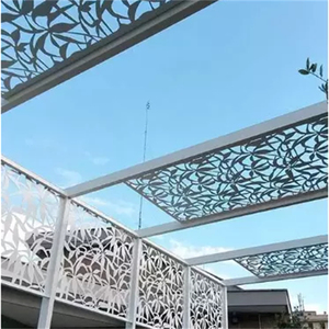 Corten-pérgola de acero de diseño moderno para jardín, techo de piscina con pantalla solar lateral - Product Image 1