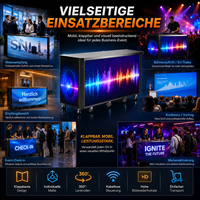 Écran LED pliable GOB P2.5 durable pour comptoir, signalisation numérique mobile haute fiabilité pour affichage publicitaire sur scène d'exposition et événements