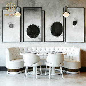 Set di Sedie e Tavoli Bianchi per Caffetteria e Ristorante, Arredamento con Divanetti e Panche - Product Image 3