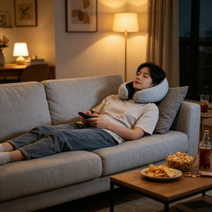 Almohada de Viaje con Forma de Caracol, Diseño Ergonómico, Espuma Viscoelástica, Almohada de Cuello Enrollable Ajustable y Compresible para Avión, Oficina y Descanso - Product Image 6