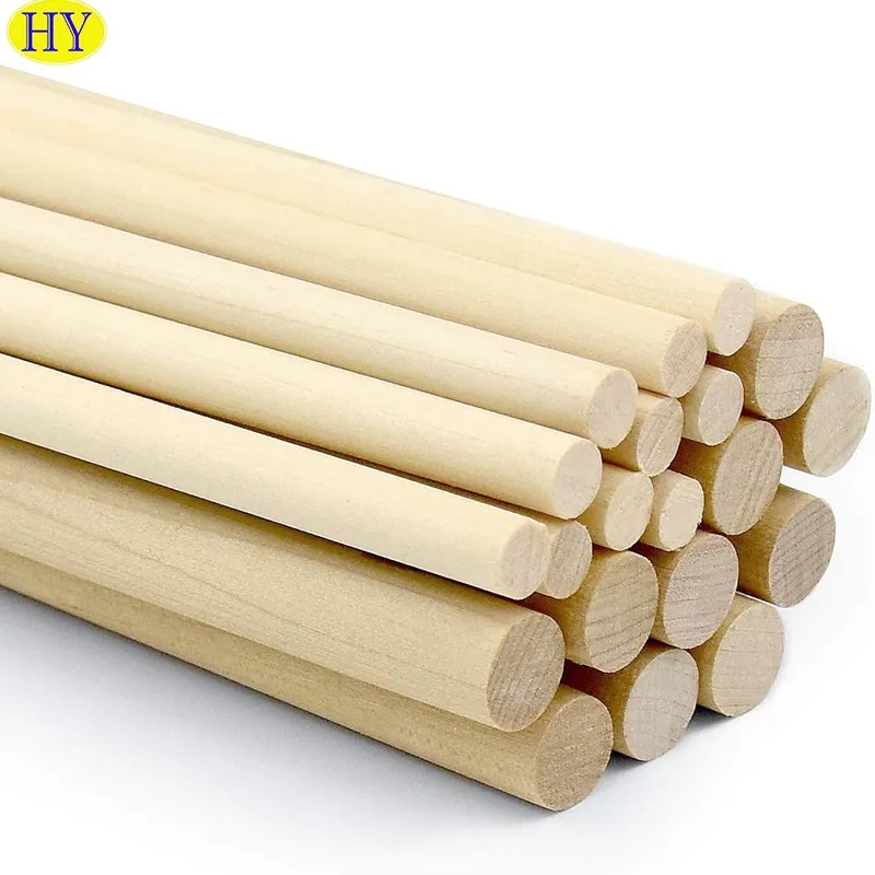 small Dark brown color or unfinished Wood or bamboo 0.9x30cm custom sized sticks for crafts and DIY Wood dowel rods