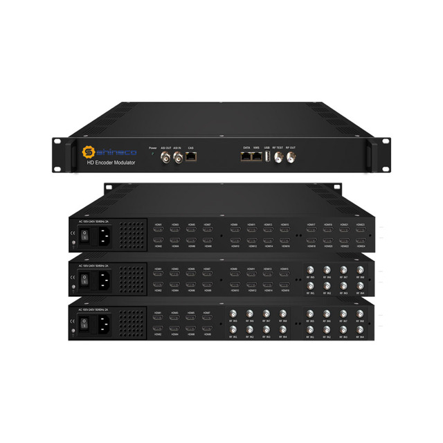 8 HDMI and 16 DVB-S2/S2X Input to DVB-C/DVB-T Modulator