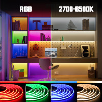 Bande LED COB RGB+CT 24V 840 LED 25W Haute Densité IP20 Cuivre pour Éclairage de Plafond de Salon de Luxe