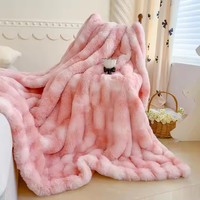 Haute qualité épais doux Shaggy acrylique luxe fausse fourrure couverture solide motif Style uni confortable canapé canapé jeter lit jeter couverture