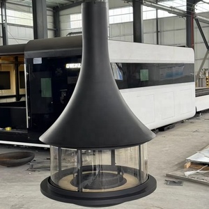 Chimenea Moderna de Acero al Carbono, Independiente, para Interiores, de Leña y <span class=keywords><strong>Bioetanol</strong></span>, Calefacción Personalizable, Tamaño Grande para Uso en Villas y Hoteles - Product Image 2