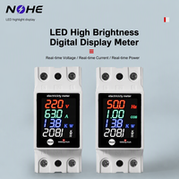 Meteran Listrik Digital Satu Fasa Din Rail AC Tegangan Arus Daya Energi KWh Meter dengan Layar LED