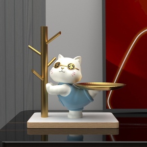 เครื่องประดับกุญแจเรซิ่นรูปแมวนำโชคสำหรับห้องนั่งเล่นหรือบ้านใหม่ของขวัญสำหรับบ้าน - Product Image 1