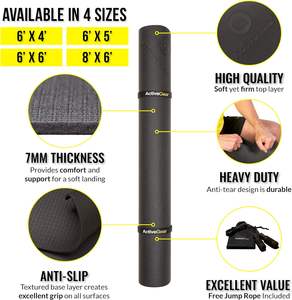 Tapete de Ejercicio Cuadrado Moderno de PVC Resistente al Agua de 6'x6' y 7mm de Grosor para Yoga y Gimnasio con Color y Logotipo Personalizados - Product Image 4