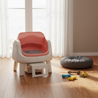 Bac à litière automatique intelligent pour chat Autoscooper 12 Lite, beige rose, en plastique, grande capacité, écologique, facile à nettoyer, contrôle des odeurs