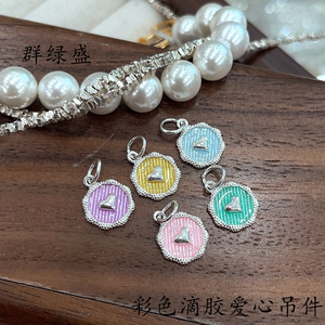 จี้รูปหัวใจเงินแท้ Qunlvsheng S925 ประดับเรซิ่นสีใส สำหรับสร้อยคอ สร้อยข้อมือ DIY เครื่องประดับ ของขวัญสำหรับทุกเพศ - Product Image 4