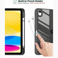 Étui multi-pliable en forme de Y avec fonction veille/réveil automatique pour iPad Air 11/13 10e/11e génération, en cuir PU avec dos transparent en acrylique et support pour stylet