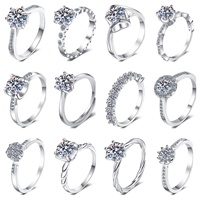 Fabricant en gros OEM ODM de bagues en argent sterling 925 avec moissanite, style Princesse Halo Éternité, bijoux de mariée pour femmes