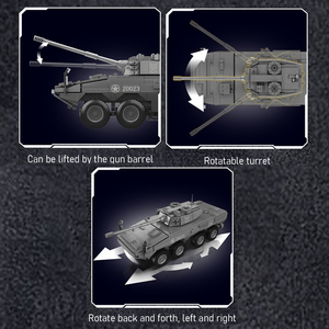 Khuôn Vua 20023 ZTL-11 Quân Đội Bánh Tấn Công Xe Gạch Bộ Cơ Động Kỹ Thuật Mô Hình Quân Đội Xe Tăng Xây Dựng Khối Thiết Lập - Product Image 5