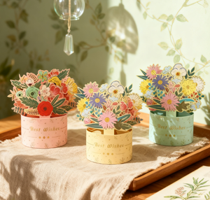 Carte de vœux 3D personnalisée YZ avec estampage à chaud créatif, <span class=keywords><strong>d</strong></span>écorations pop-up, cartes <span class=keywords><strong>d</strong></span>'anniversaire, fête des mères, cartes de remerciement - Product Image 5