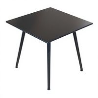 Table basse d'extérieur en acier au carbone pour balcon, idéale pour la maison, les salons de thé, les comptoirs de bar et les cafés - Noir